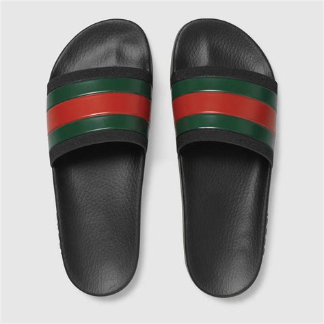 gucci black slides mens|gucci slides men real.